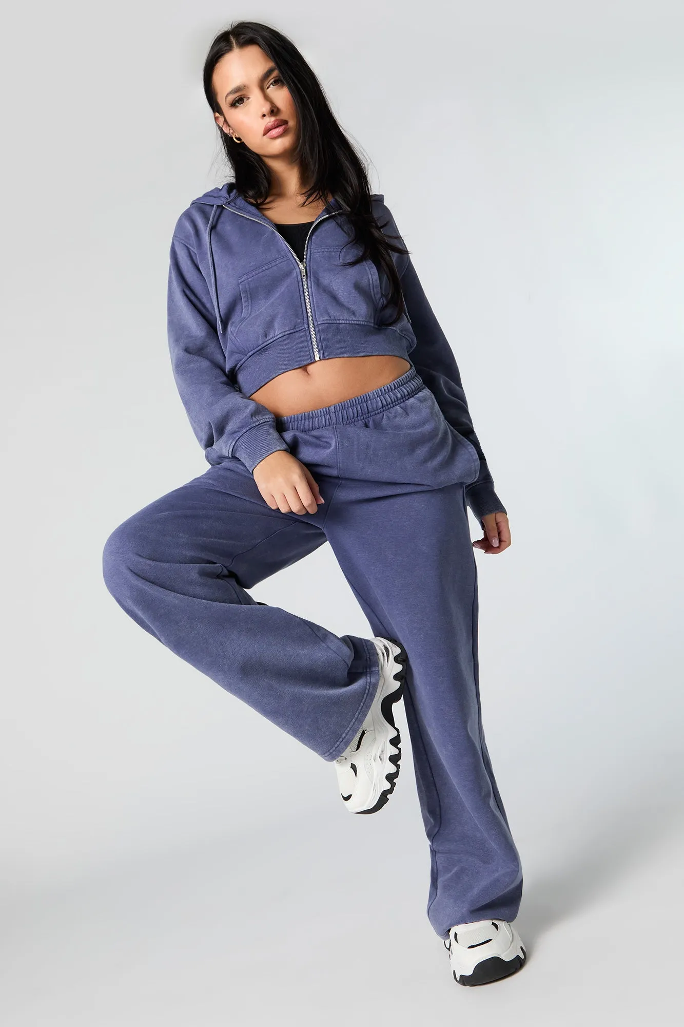 Fleece Washed Wide Leg Sweatpant sold by Charlotte Russe