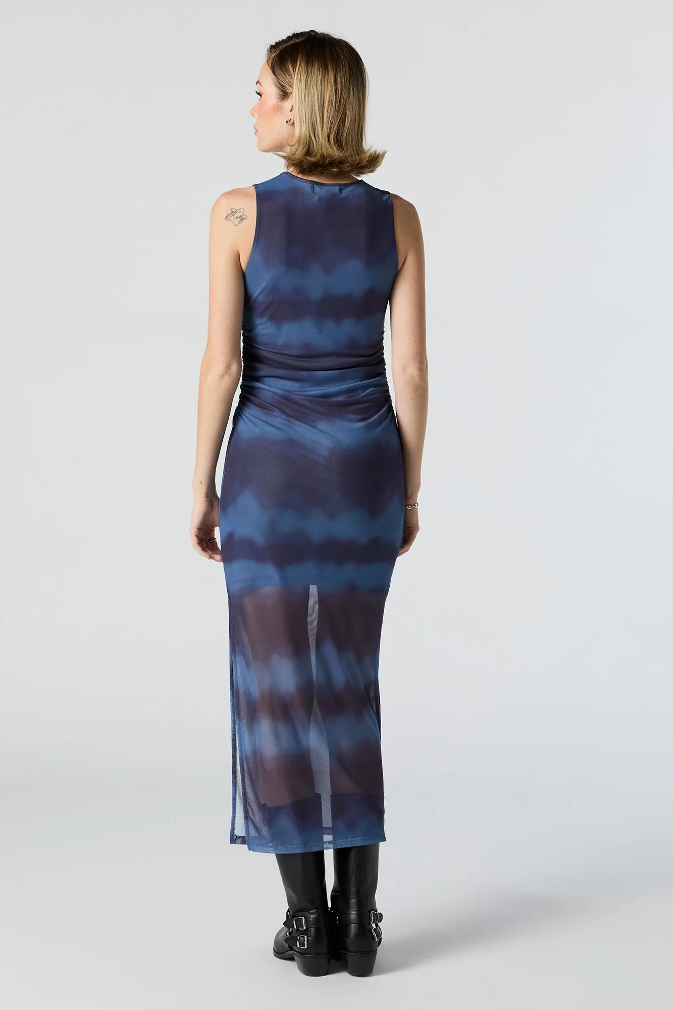 Printed Mesh Sleeveless Maxi Dress sold by Charlotte Russe product image thumbnail 3