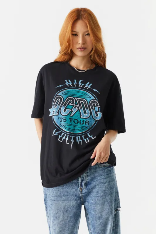ACDC Graphic Boyfriend T-Shirt sold by Charlotte Russe