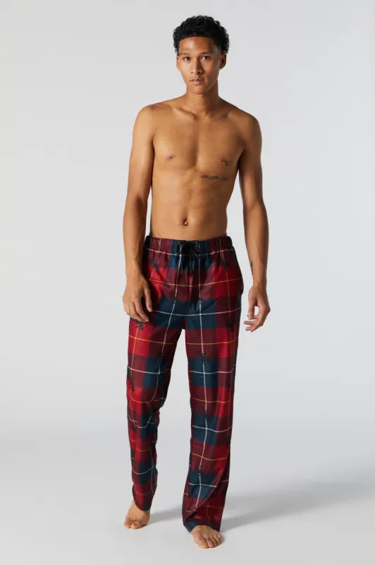 Moose Plaid Graphic Pajama Pant sold by Charlotte Russe