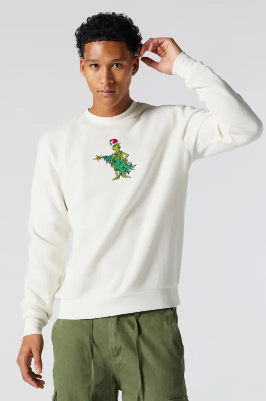 The Grinch Embroidered Fleece Sweatshirt sold by Charlotte Russe