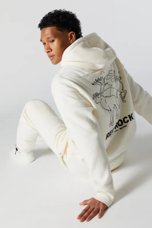 Red Rock Graphic Polar Fleece Hoodie sold by Charlotte Russe