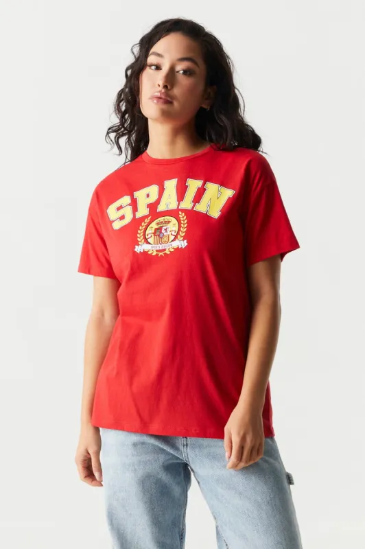 Spain Graphic World Cup Boyfriend T-Shirt sold by Charlotte Russe