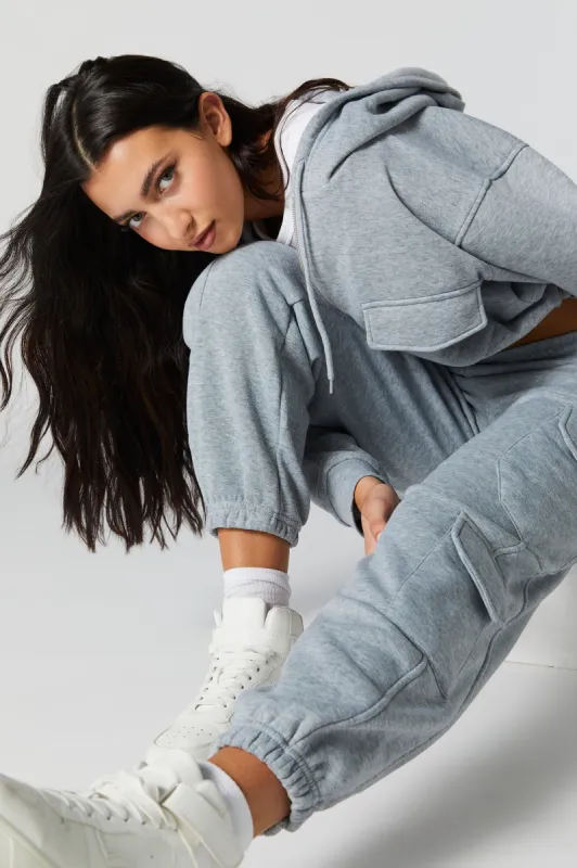 Fleece Multi Cargo Pocket Jogger sold by Charlotte Russe
