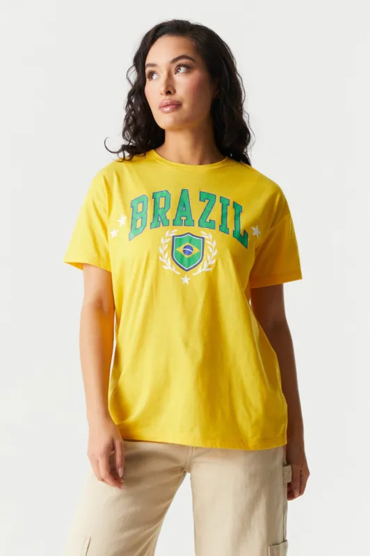 Brazil Graphic World Cup Boyfriend T-Shirt sold by Charlotte Russe
