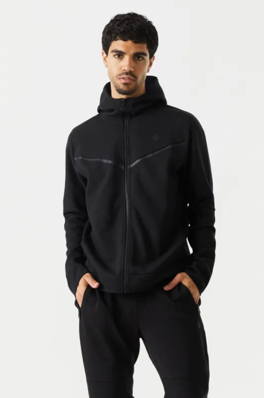 Zip-Up Tech Fleece Hoodie sold by Charlotte Russe