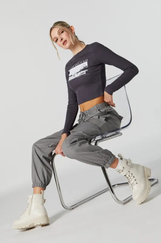 Nylon Multi Cargo Jogger sold by Charlotte Russe