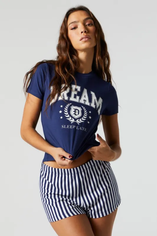 Dream Graphic Pajama T-Shirt Set sold by Charlotte Russe