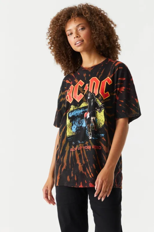 ACDC Graphic Tie-Dye T-Shirt sold by Charlotte Russe