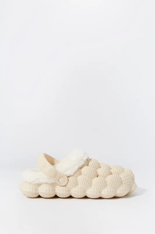 Faux Fur Lined Bubble Slide sold by Charlotte Russe