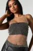 Rhinestone Fishnet V-Neck Tank sold by Charlotte Russe