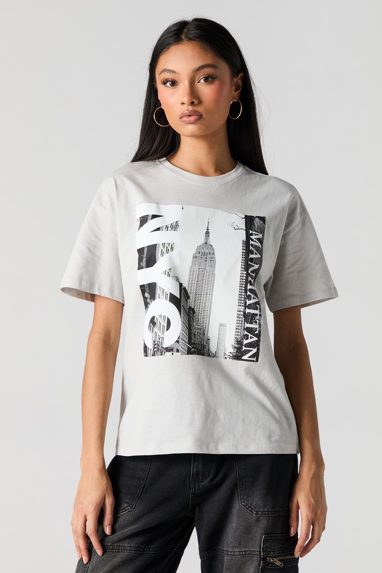 Manhattan Graphic Boyfriend T-Shirt sold by Charlotte Russe product image thumbnail 2