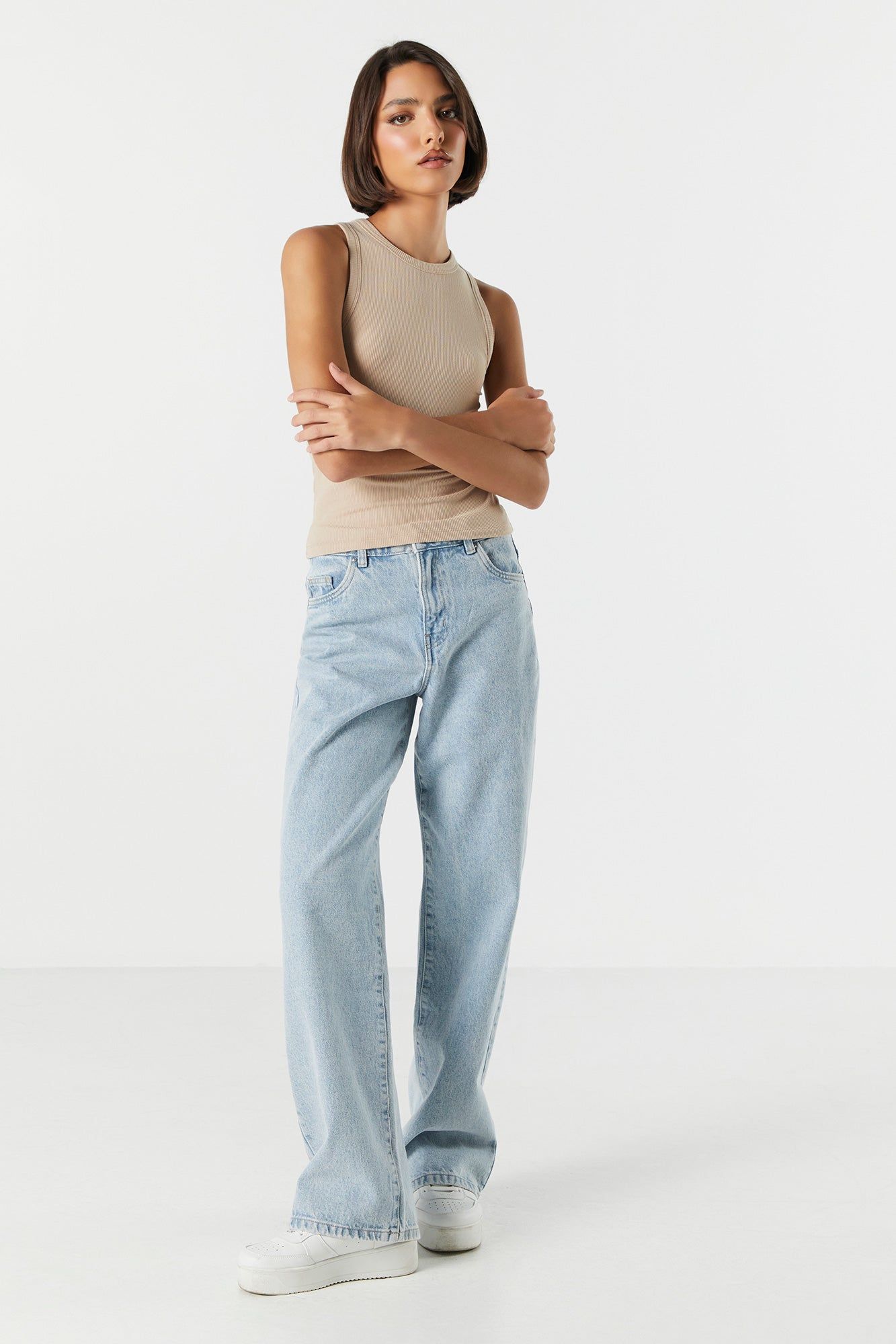 Ribbed High Neck Tank sold by Charlotte Russe product image thumbnail 3