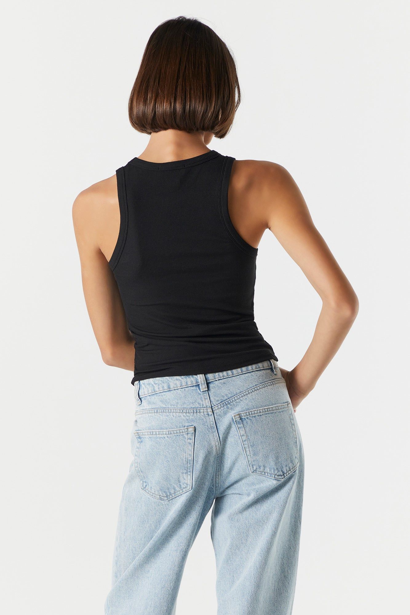 Ribbed High Neck Tank sold by Charlotte Russe product image thumbnail 5