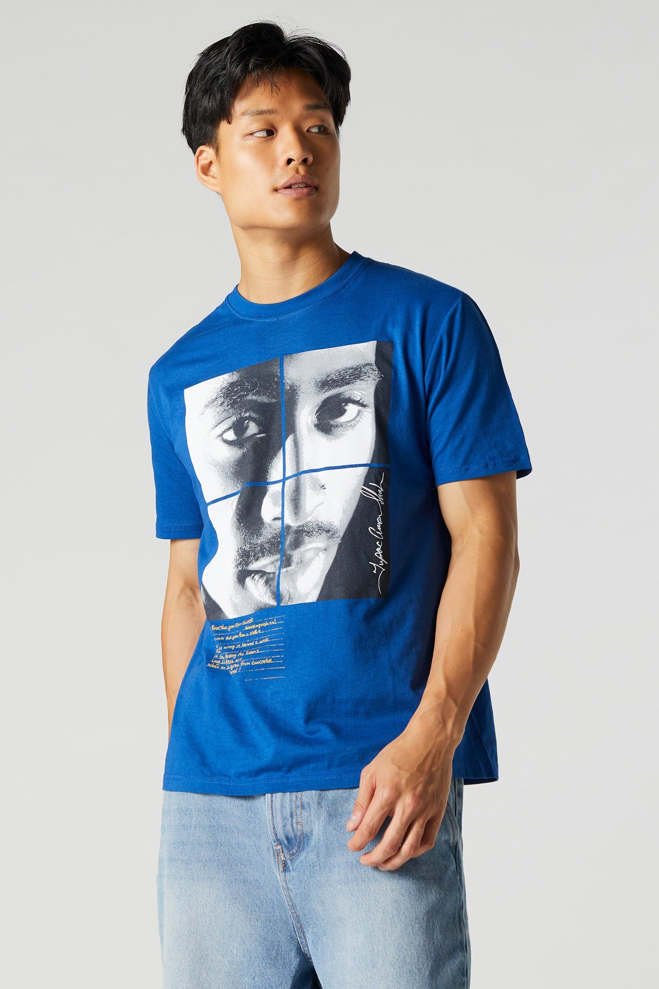 Blue Tupac Graphic T-Shirt sold by Charlotte Russe