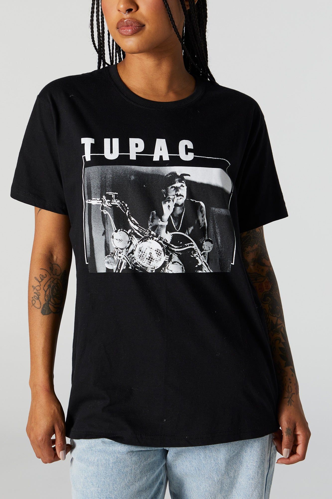 Tupac Graphic Boyfriend T-Shirt sold by Charlotte Russe product image thumbnail 2