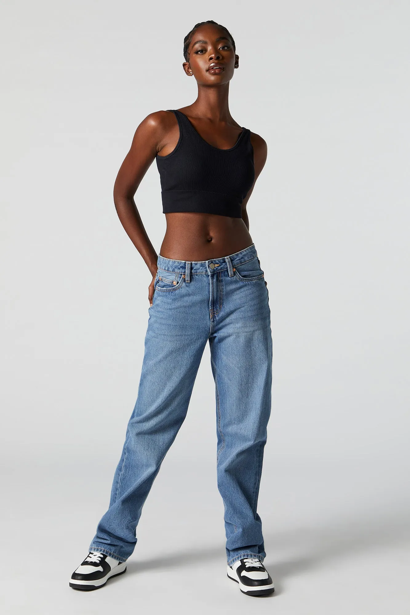 Ribbed Padded Scoop Neck Tank sold by Charlotte Russe product image thumbnail 3