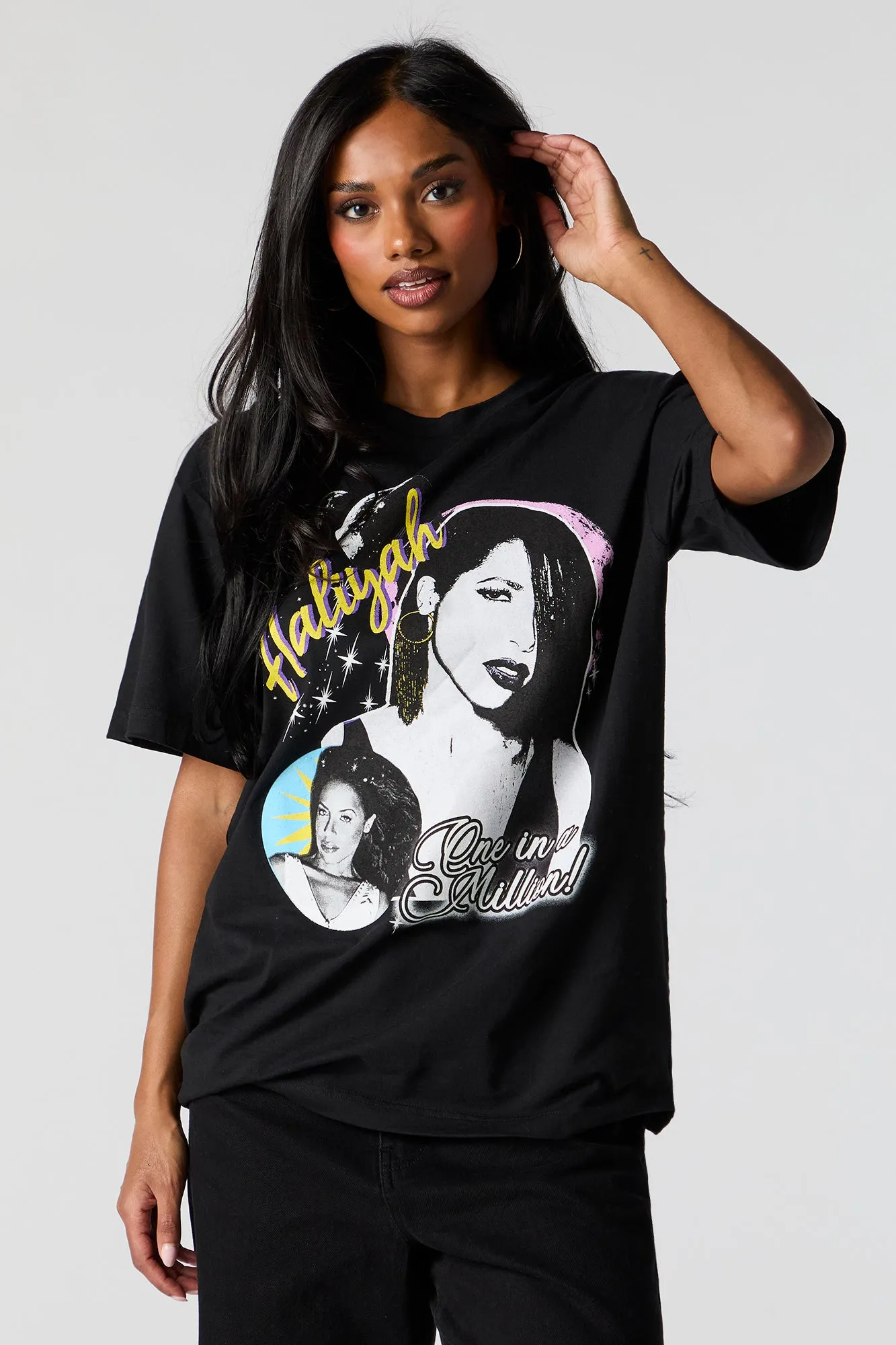 Aaliyah Graphic Boyfriend T-Shirt sold by Charlotte Russe product image thumbnail 2