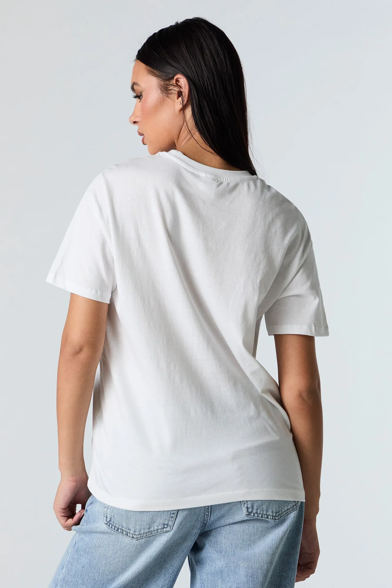 Hibiscus Graphic Boyfriend T-Shirt sold by Charlotte Russe product image thumbnail 3