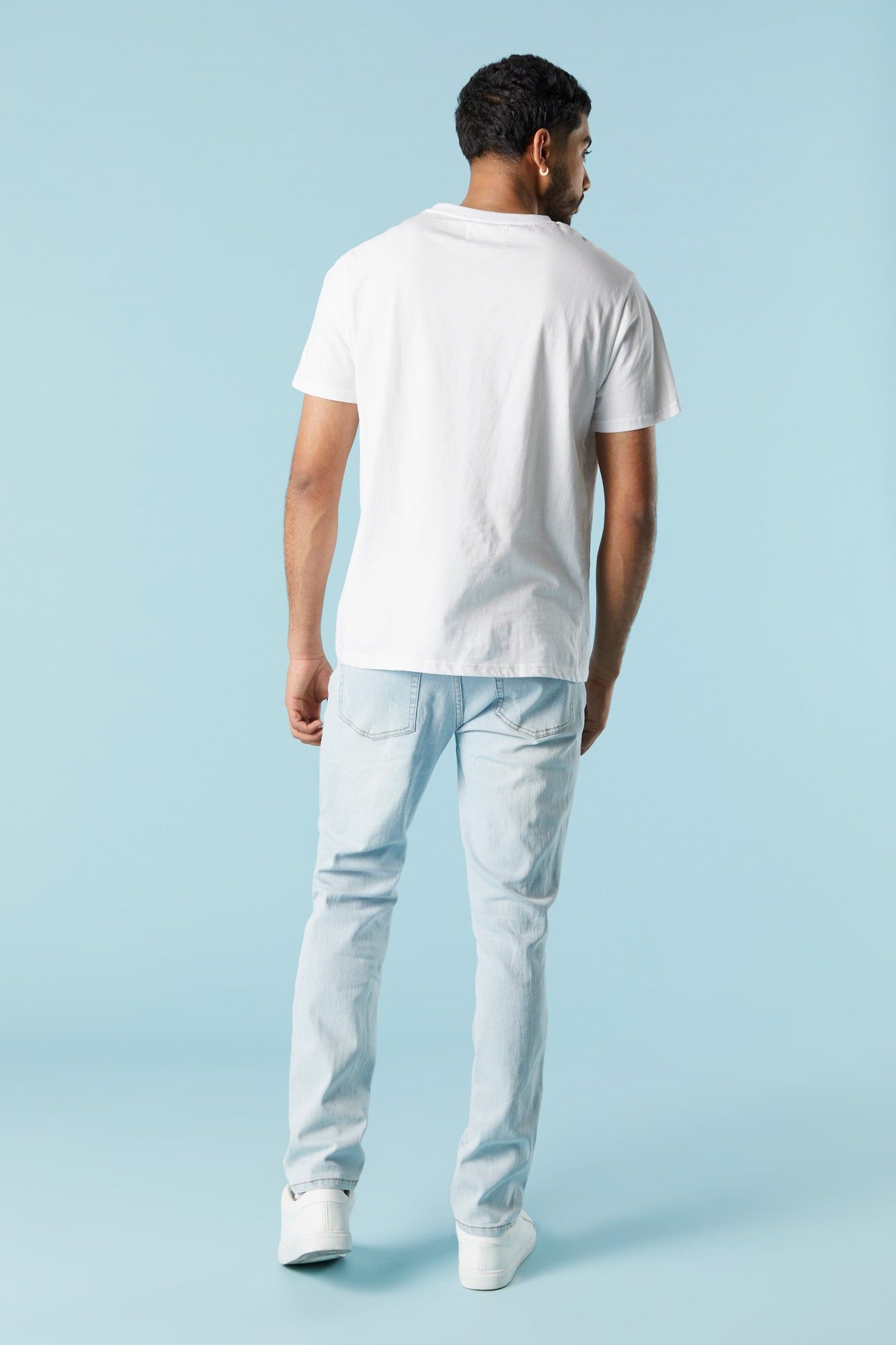 Light Wash Distressed Slim Jean sold by Charlotte Russe product image thumbnail 2