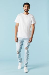 Light Wash Distressed Slim Jean sold by Charlotte Russe