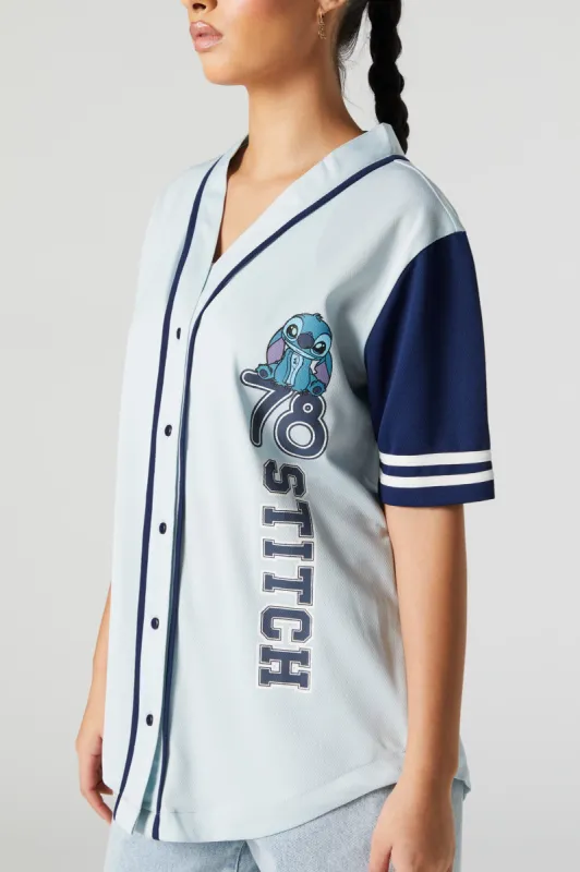 Stitch Graphic Baseball Jersey sold by Charlotte Russe