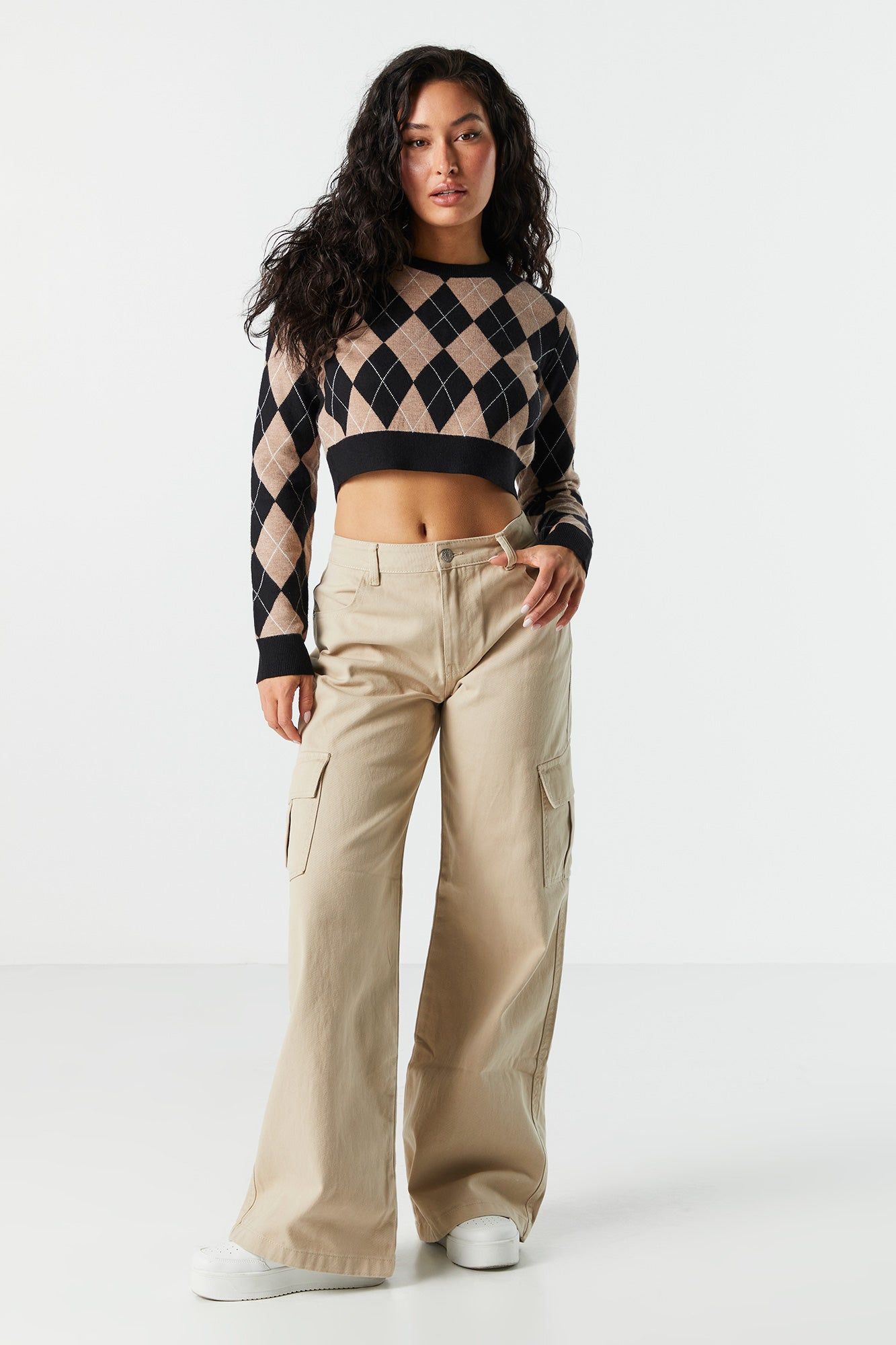 Cropped Argyle Sweater sold by Charlotte Russe product image thumbnail 3