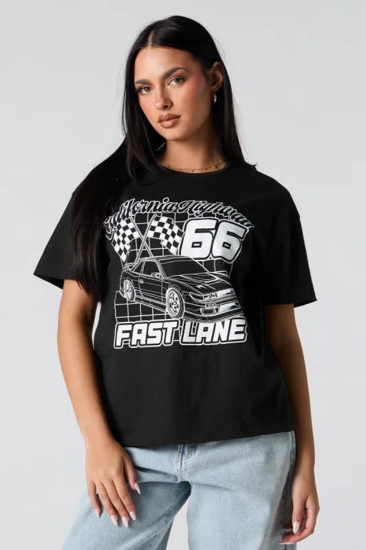 Fast Lane Boyfriend T-Shirt sold by Charlotte Russe