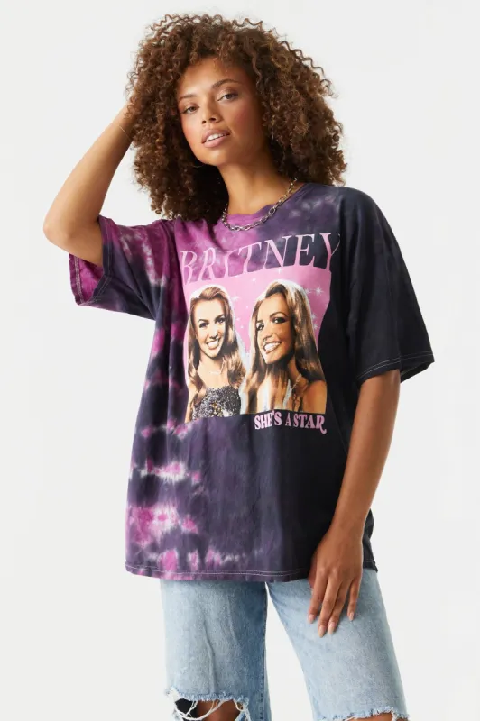 Britney Spears Graphic Tie-Dye T-Shirt sold by Charlotte Russe