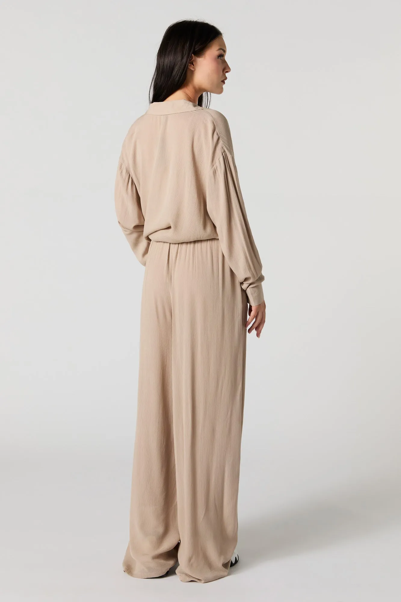 Textured Drawstring Flowy Pant sold by Charlotte Russe product image thumbnail 3