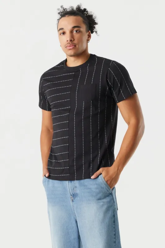 Spliced Unlimited Stripe Print T-Shirt sold by Charlotte Russe