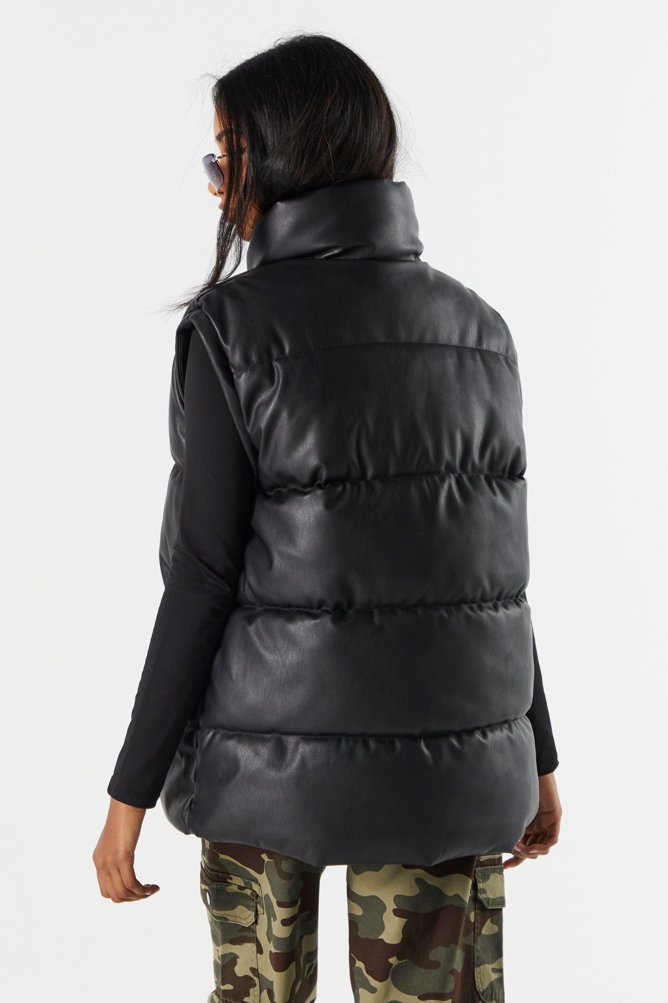 Faux Leather Oversized Puffer Vest sold by Charlotte Russe product image thumbnail 2