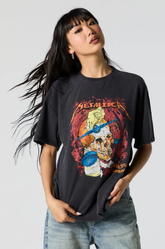 Metallica Graphic Washed Boyfriend T-Shirt sold by Charlotte Russe