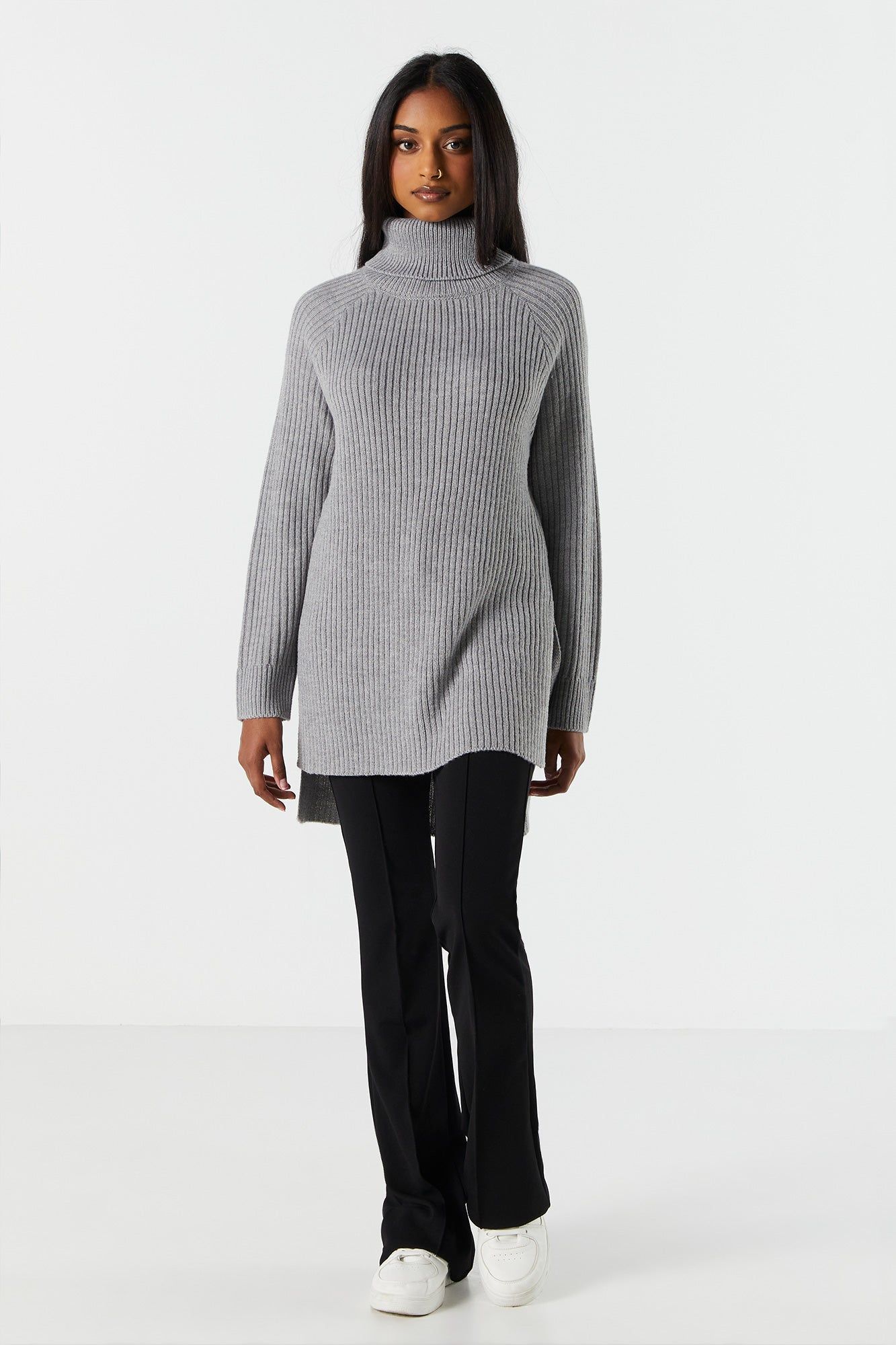 Ribbed Knit Turtleneck Tunic sold by Charlotte Russe product image thumbnail 3