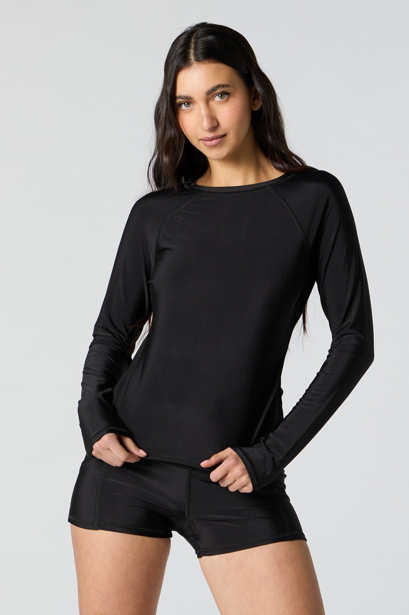 Long Sleeve Rashguard Swim Top sold by Charlotte Russe