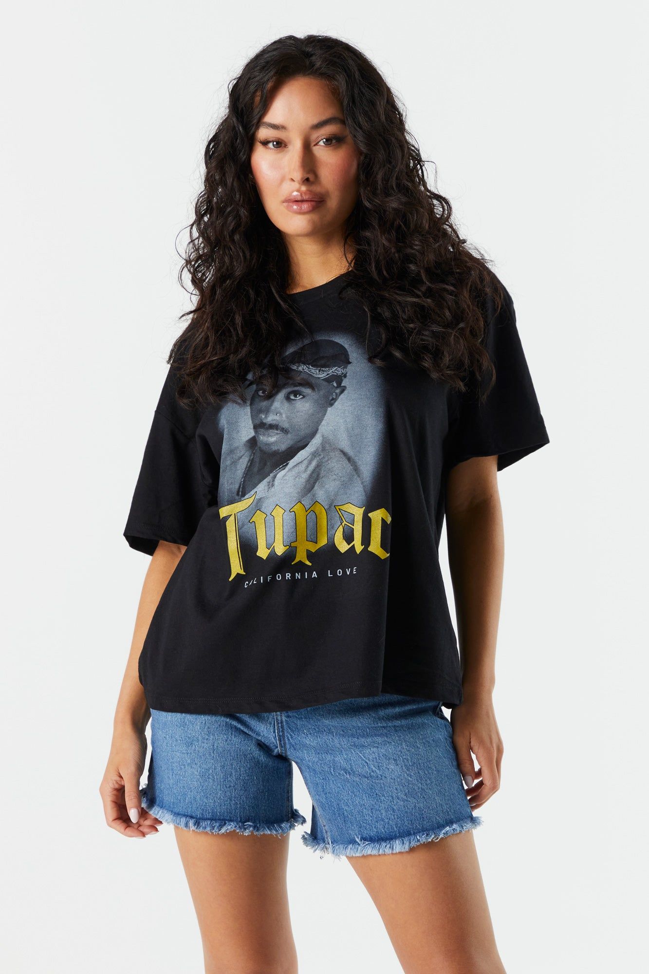 Tupac Graphic Boyfriend T-Shirt sold by Charlotte Russe
