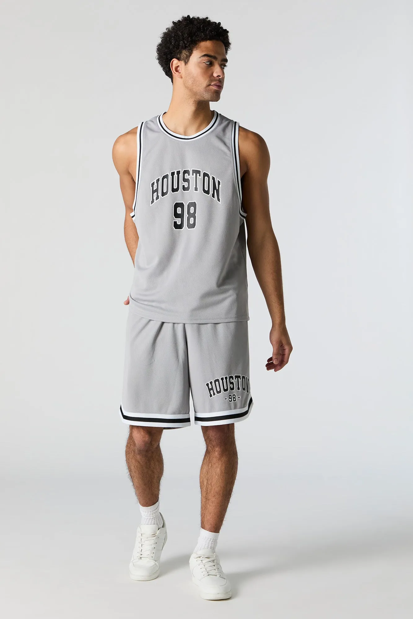 Houston Graphic Mesh Basketball Short sold by Charlotte Russe product image thumbnail 3