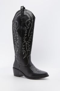 Faux-Leather Tall Cowboy Boot sold by Charlotte Russe