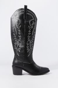 Faux-Leather Tall Cowboy Boot sold by Charlotte Russe