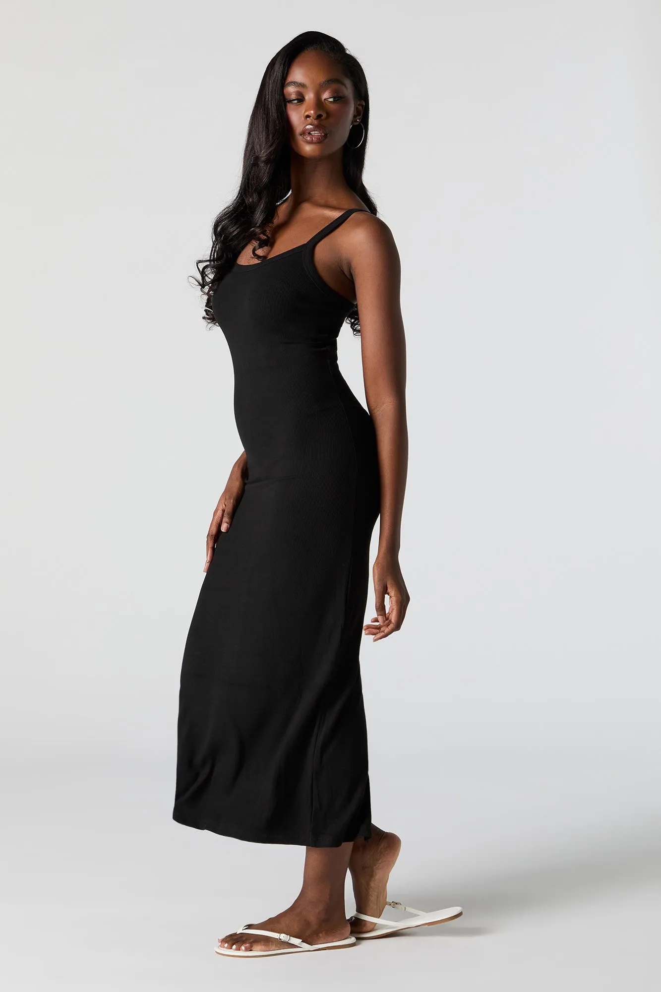 Ribbed Slit Back Bodycon Midi Dress sold by Charlotte Russe product image thumbnail 2