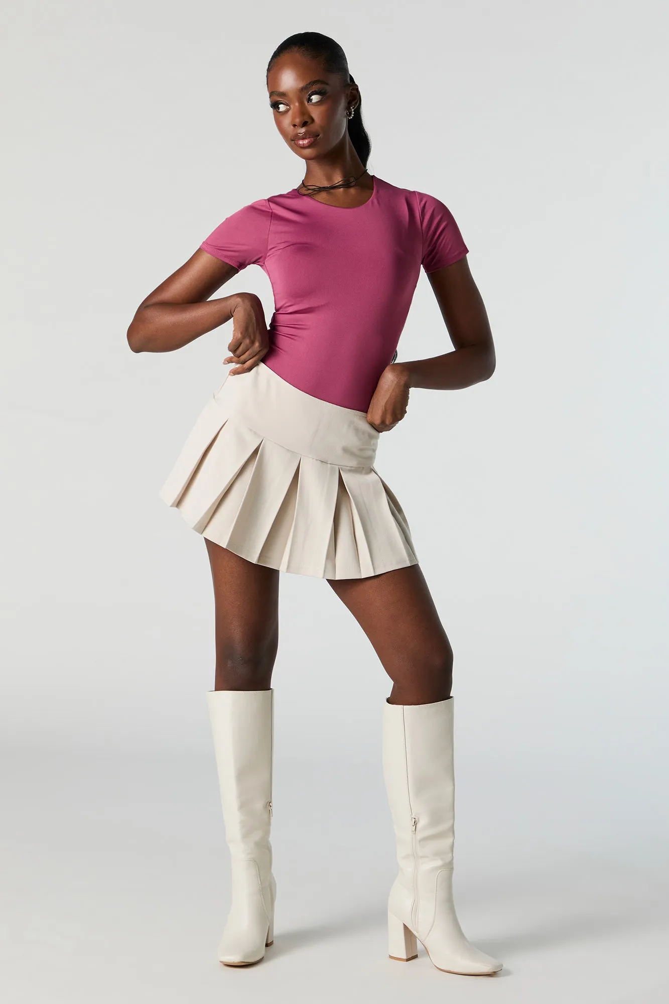 Contour Round Neck T-Shirt Bodysuit sold by Charlotte Russe product image thumbnail 3