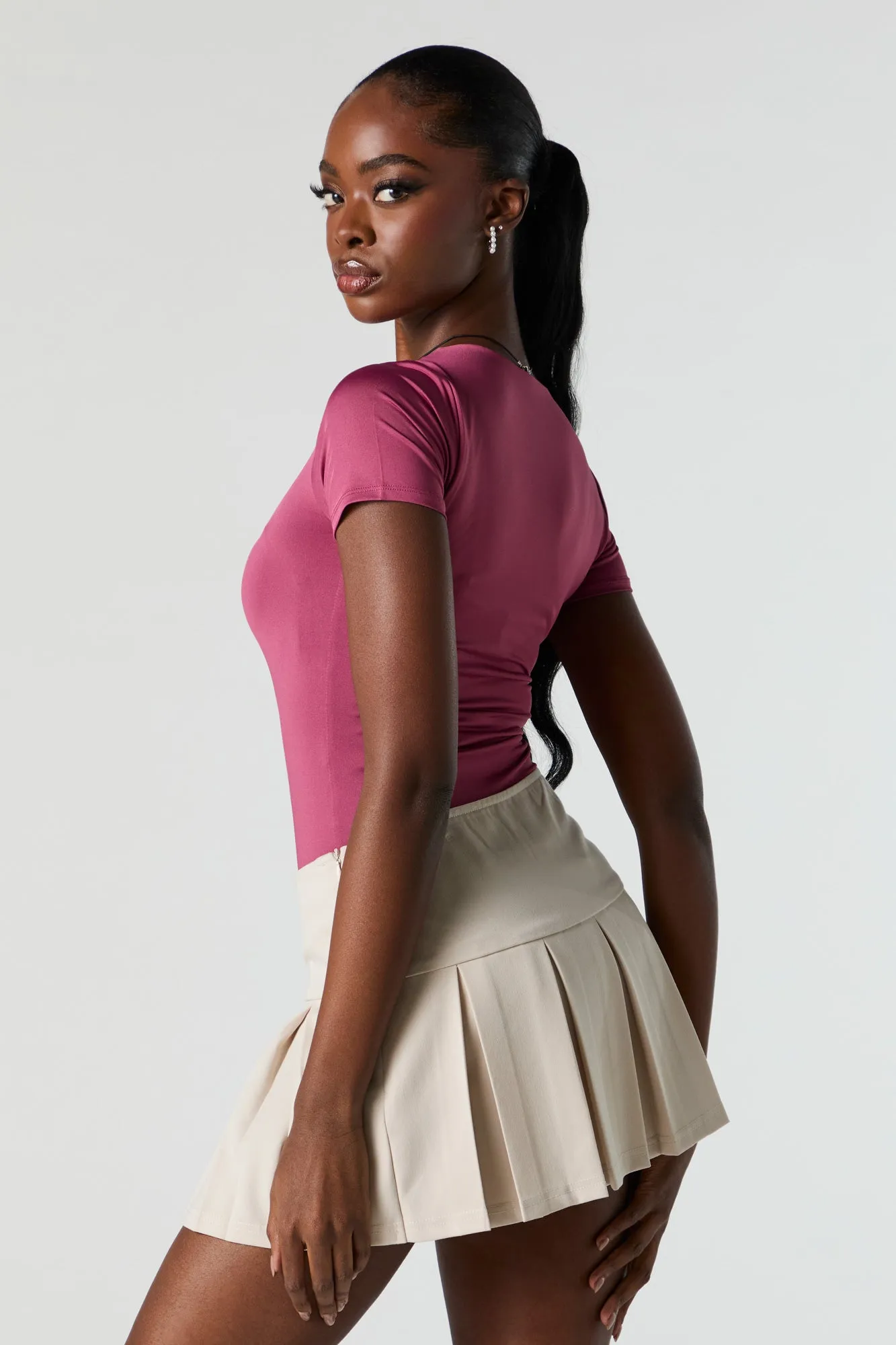 Contour Round Neck T-Shirt Bodysuit sold by Charlotte Russe product image thumbnail 4