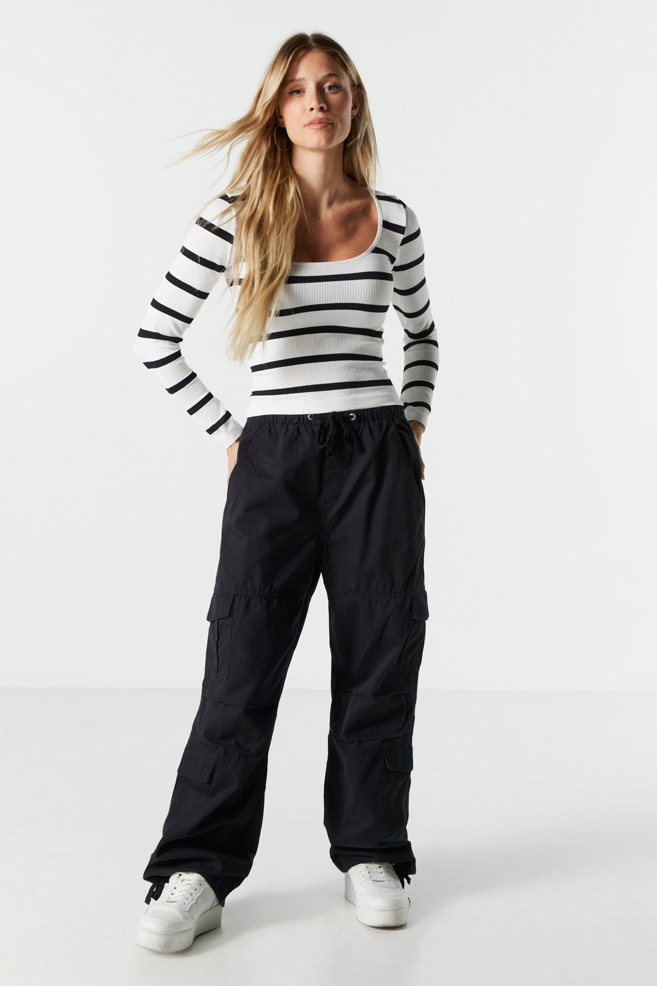 Ribbed Scoop Neck Long Sleeve Top sold by Charlotte Russe product image thumbnail 2