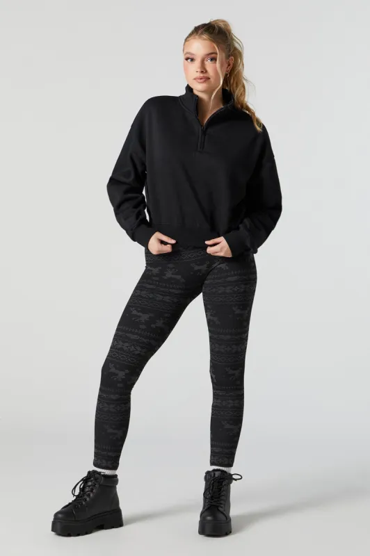 Faux Fur Lined Fairisle Print Legging sold by Charlotte Russe