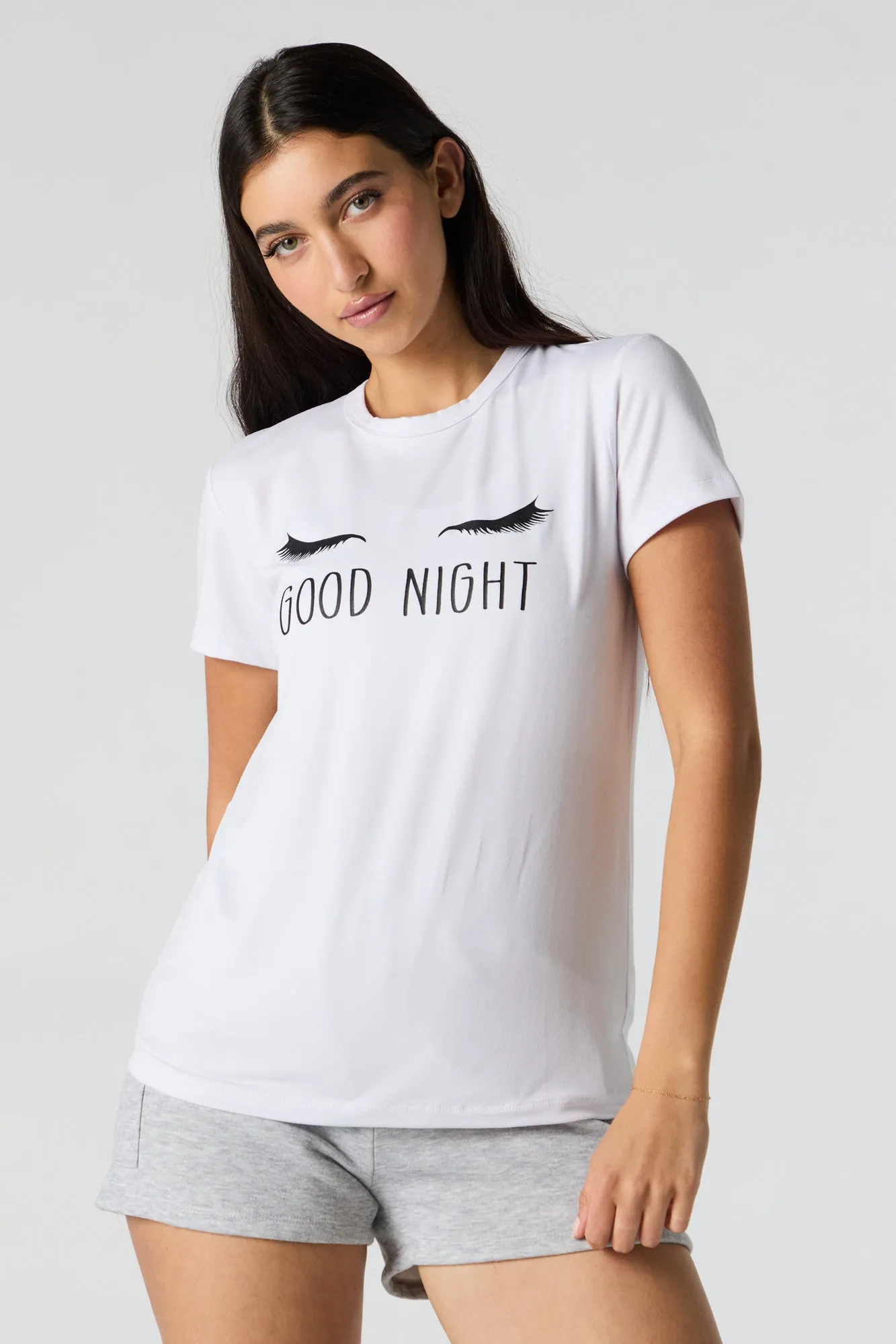 Good Night Graphic Pajama T-Shirt sold by Charlotte Russe