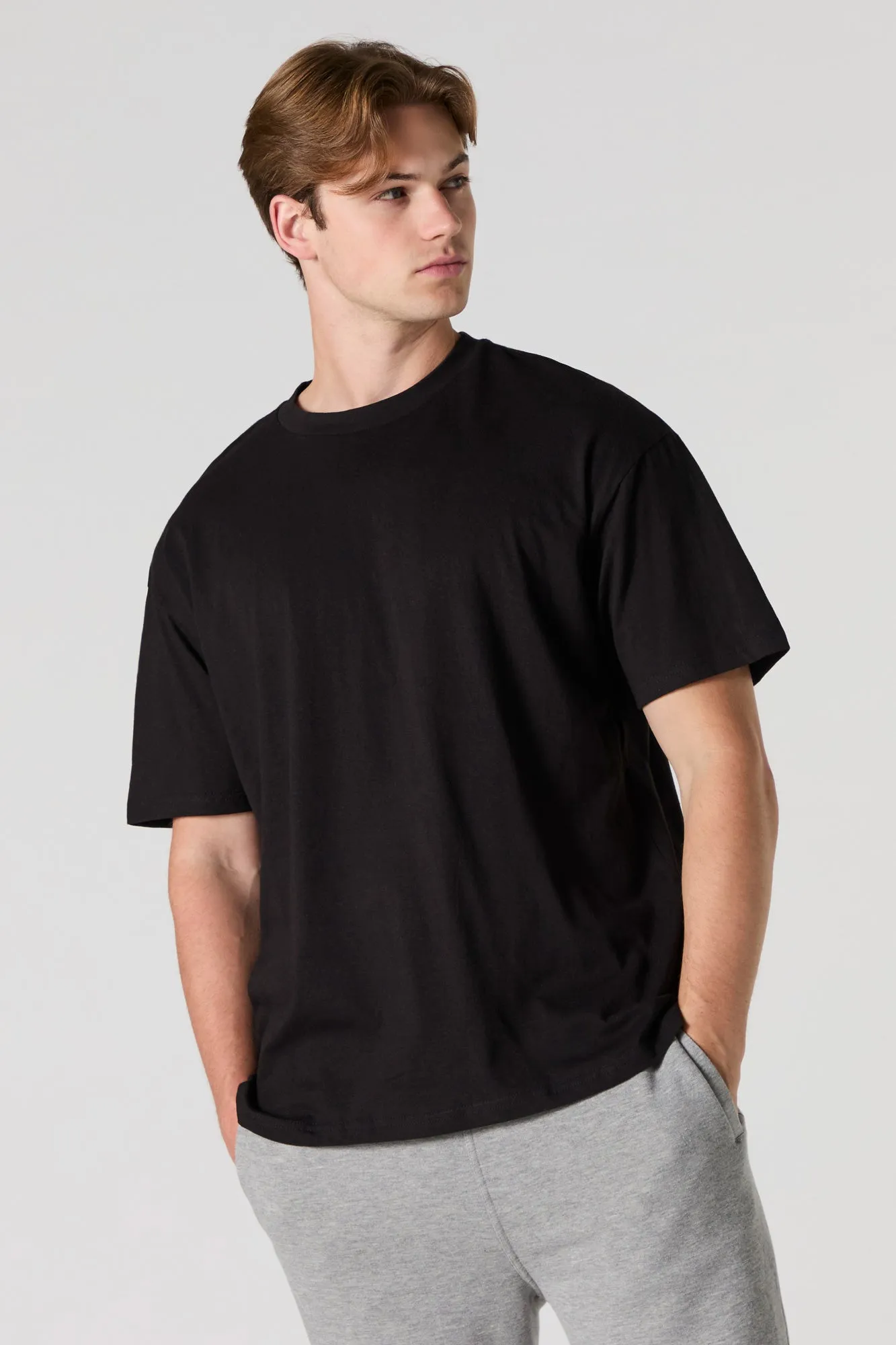 Solid Relaxed Crewneck T-Shirt sold by Charlotte Russe product image thumbnail 4