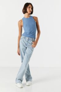 Coloured Ribbed High Neck Tank sold by Charlotte Russe