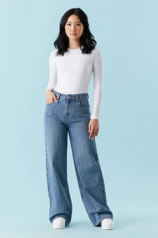 Refuge Medium Wash Loose Leg Jean sold by Charlotte Russe