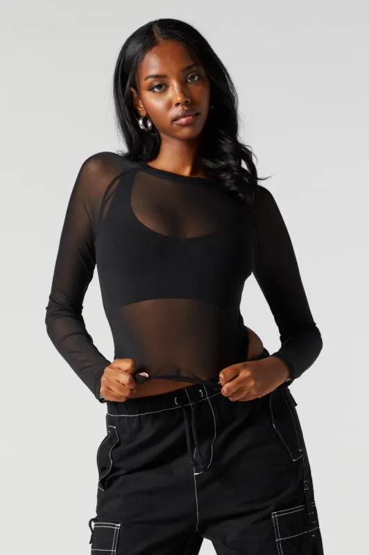 Mesh Long Sleeve Top sold by Charlotte Russe