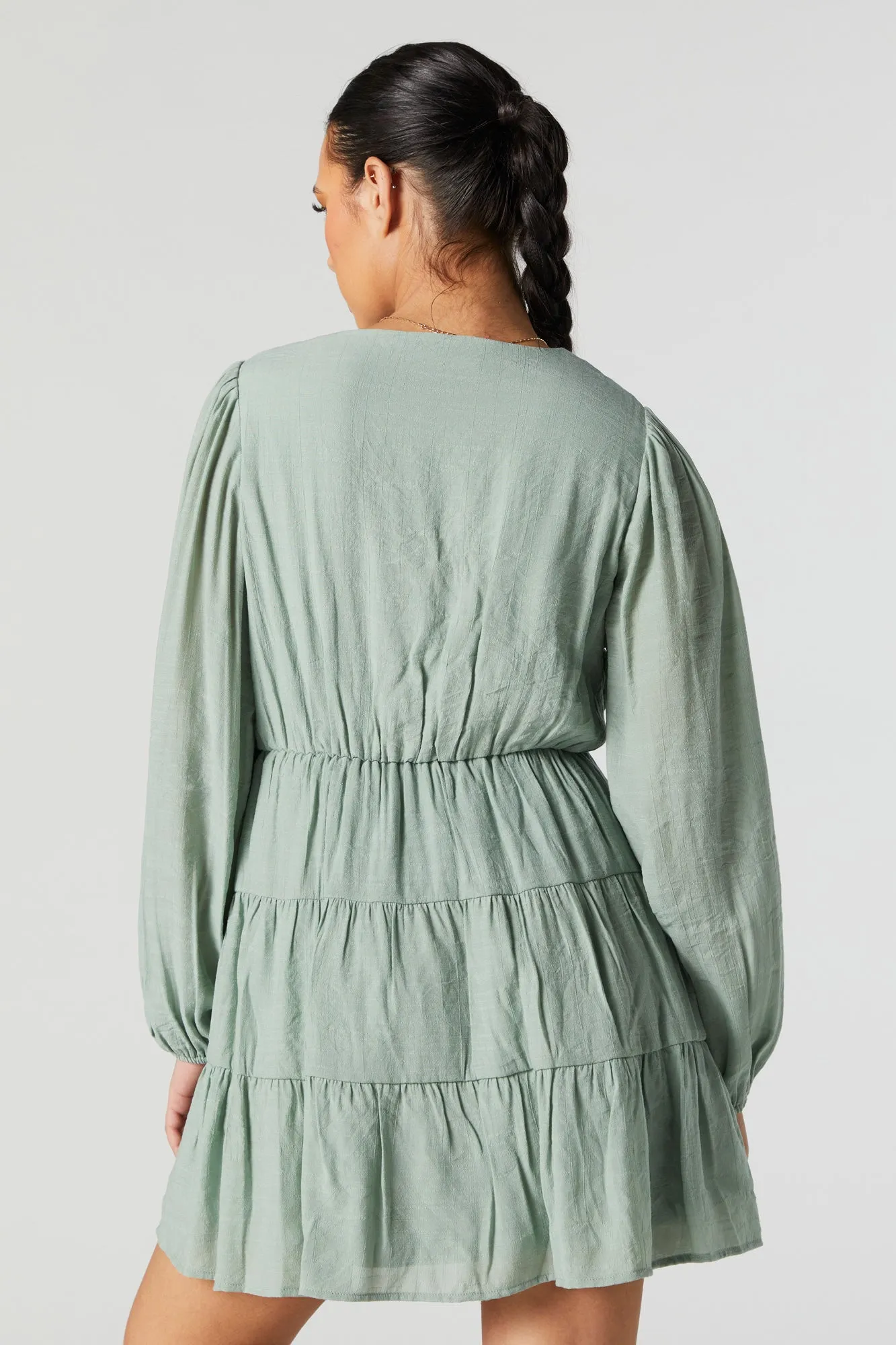 V-Neck Tiered Mini Dress sold by Charlotte Russe product image thumbnail 5